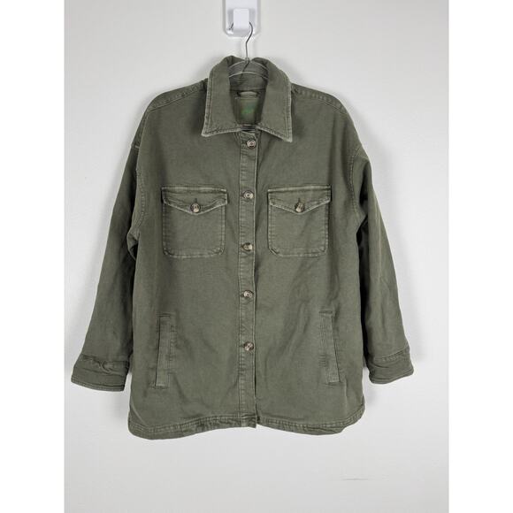 aerie Tops - aerie Olive Green Button-Down Utility Jacket